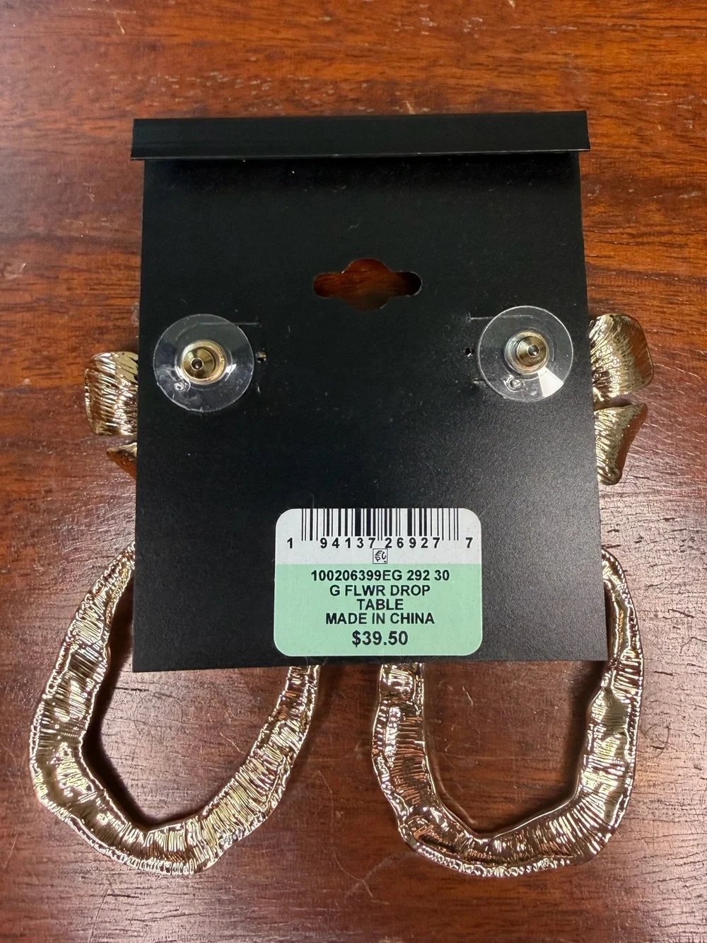 INC International Concepts Shiny Gold Floral Open-Link Drop Earrings